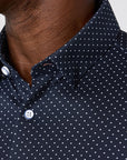 Midnight Navy Circle Dash Halyard SS Dress Shirt
