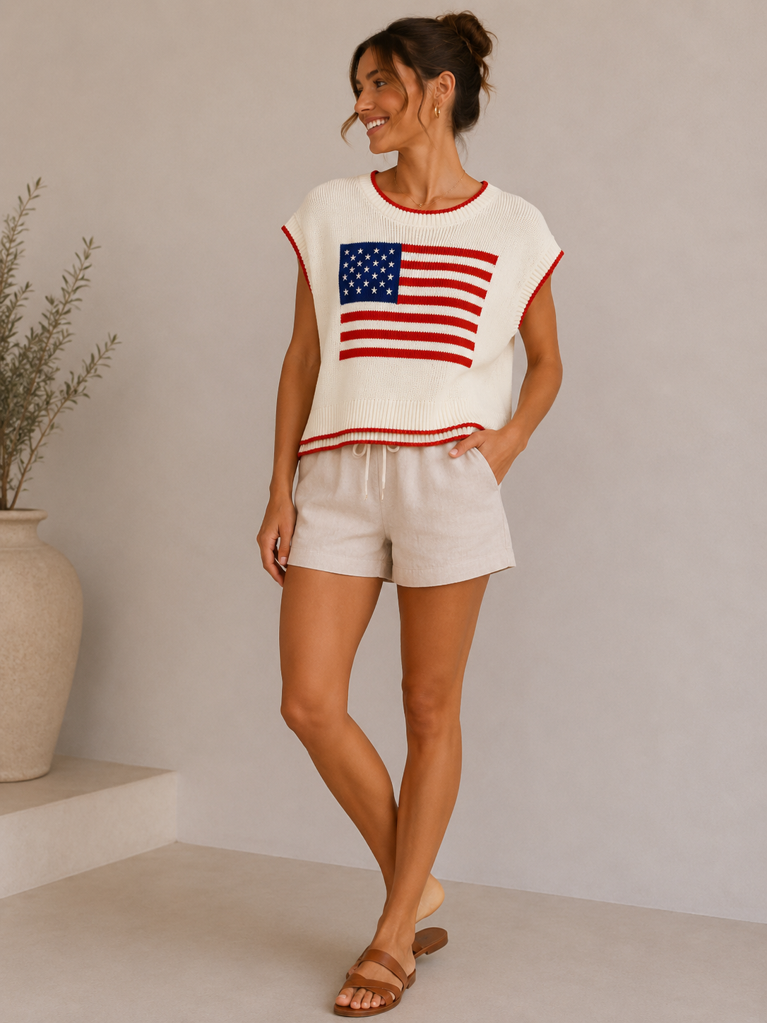 Cloud Sleeveless Patriot Sweater