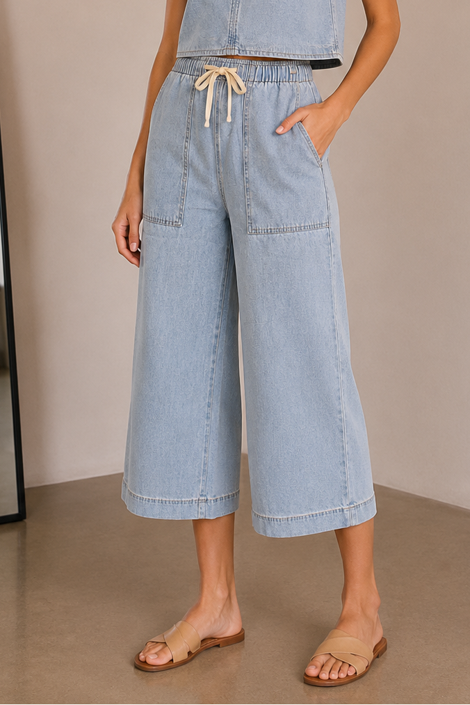 Coastal Water Daycation Denim Utility Pant