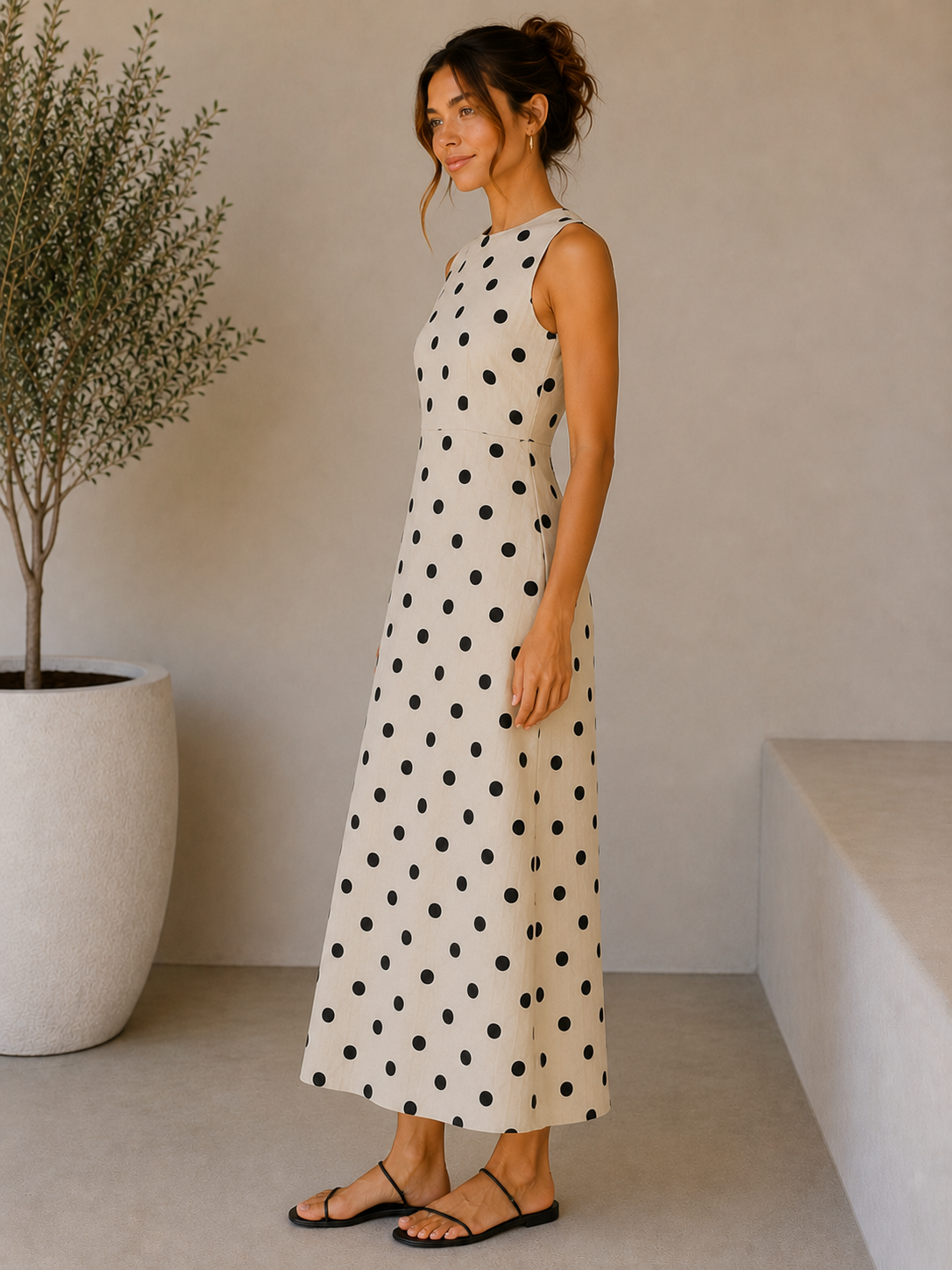 Natural &amp; Black Janine Dress