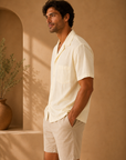 Ivory Sueded Costa Resort Shirt