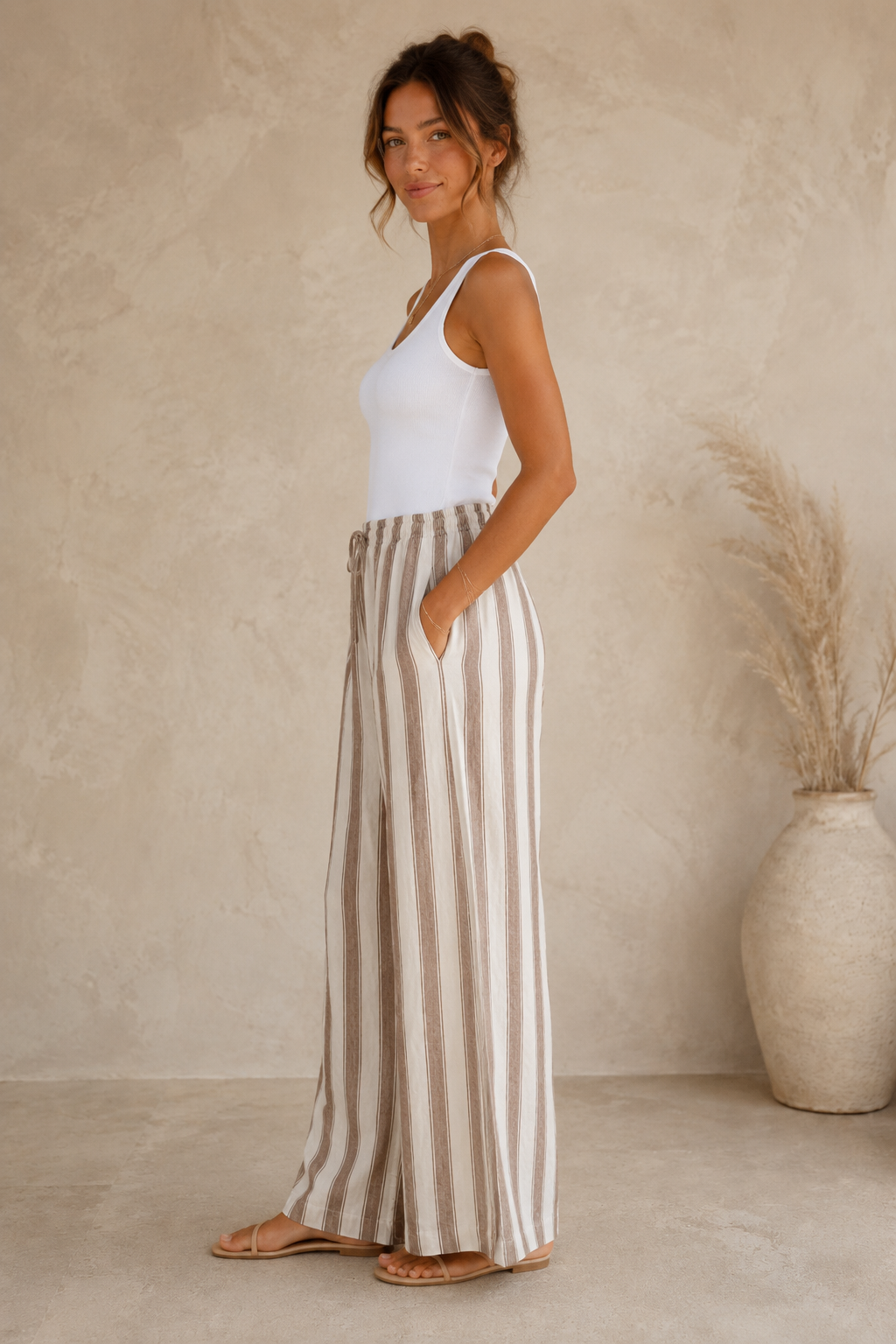 Light Toffee The Perfect Striped Pant