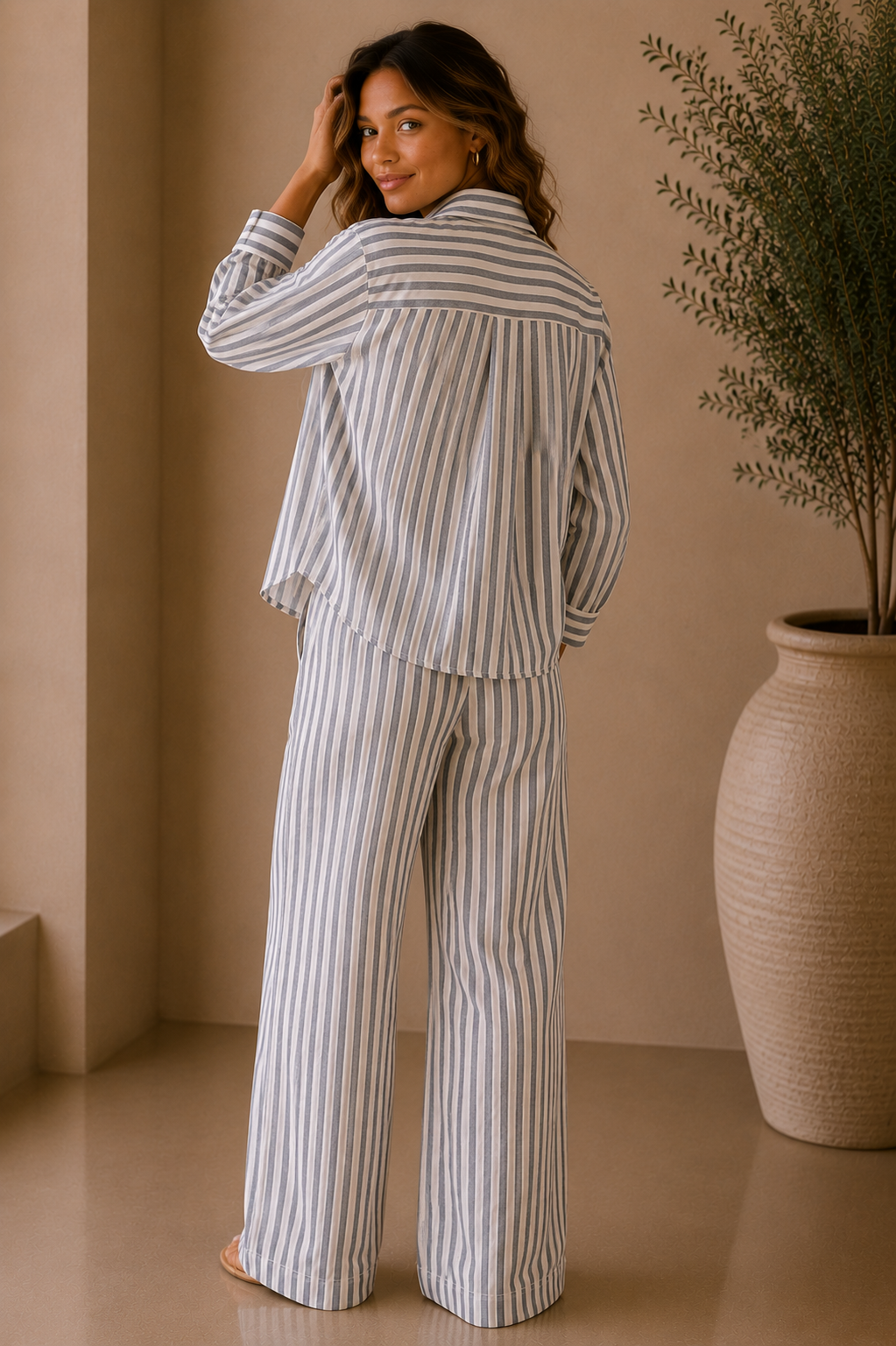 Eclipse Reese Button Up Stripe Top