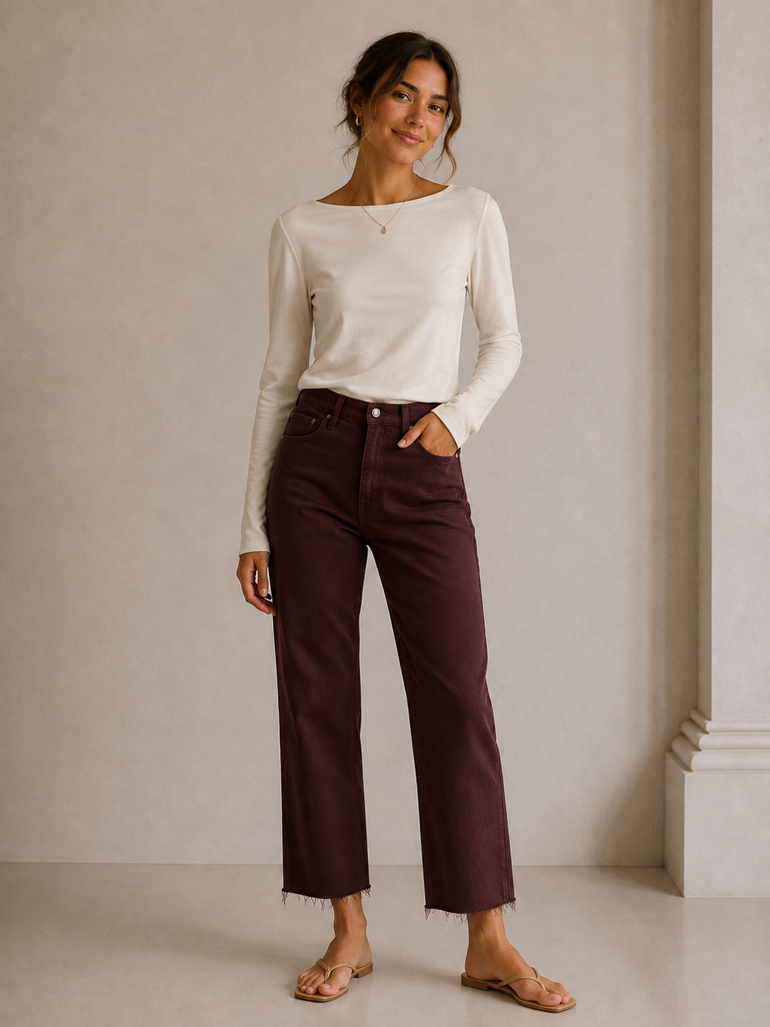 Black Cherry Paola Wide Leg Denim