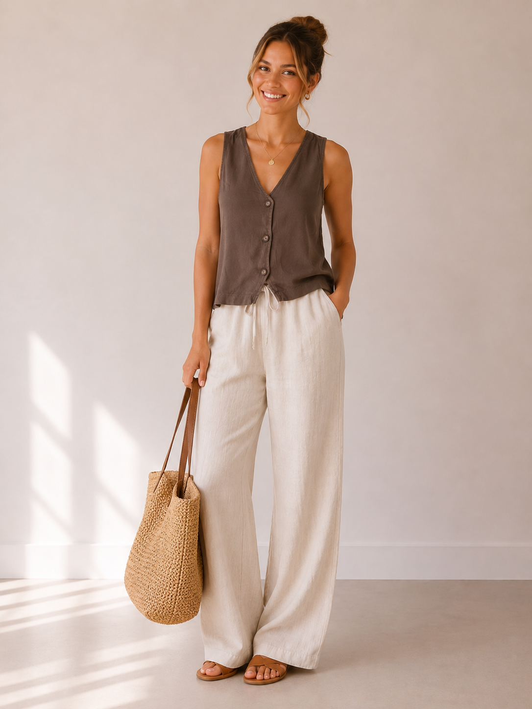 Perfectly Taupe Noelle Jersey Top