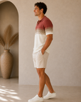 Withered Rose & Oatmeal Greyson Sweater Polo Shirt