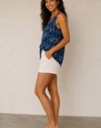 Navy Cleo Top