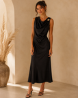 Black Iris Midi Dress