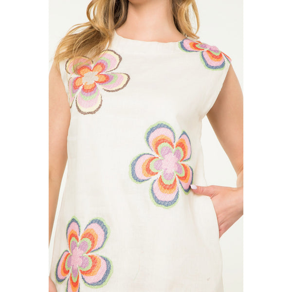 Cream Flower Callie Dress