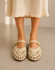Natural Raffia Melody Flats