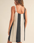 Black & Oatmeal Striped Fiona Dress
