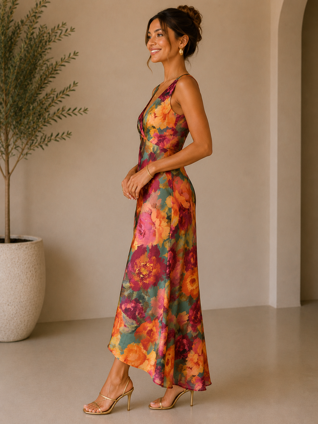 Parisian Floral Alicia Midi Dress