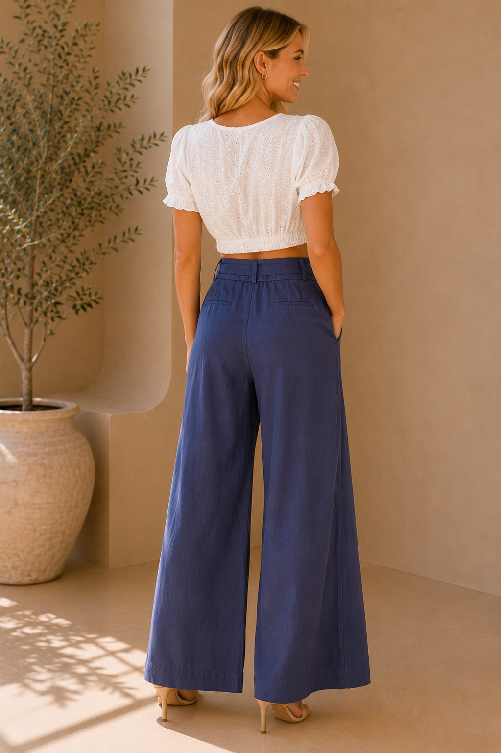 Navy Violeta Pants