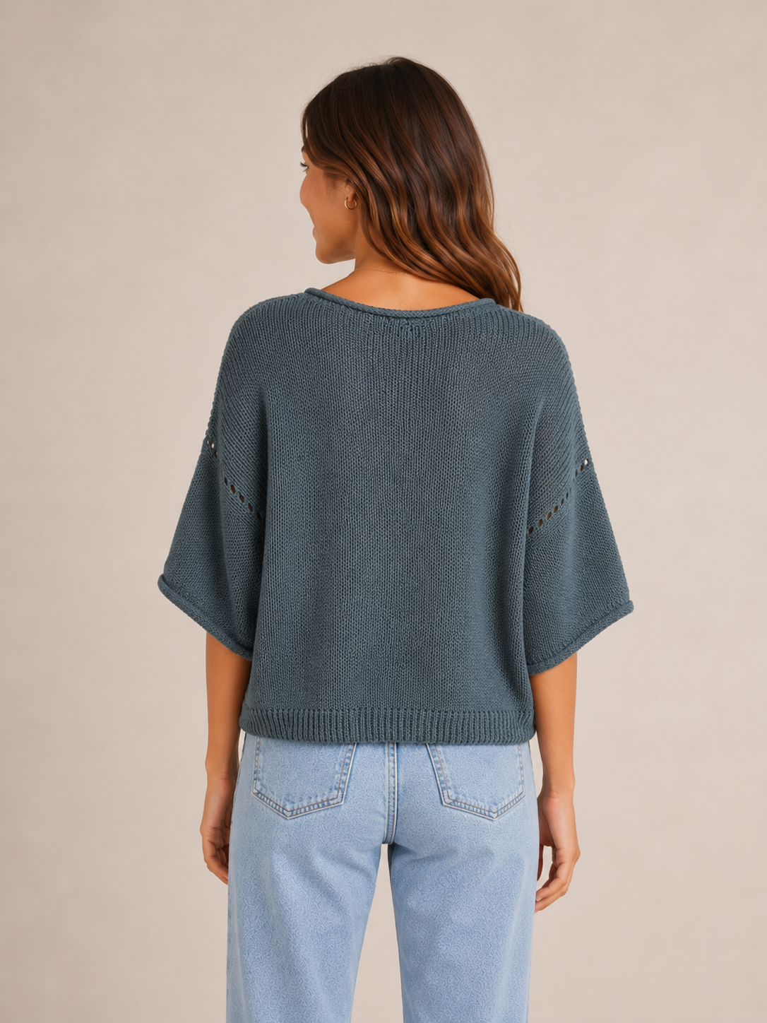 Teal Shae Textured Knit Top