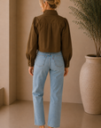 Dark Brown Jules Bomber Jacket