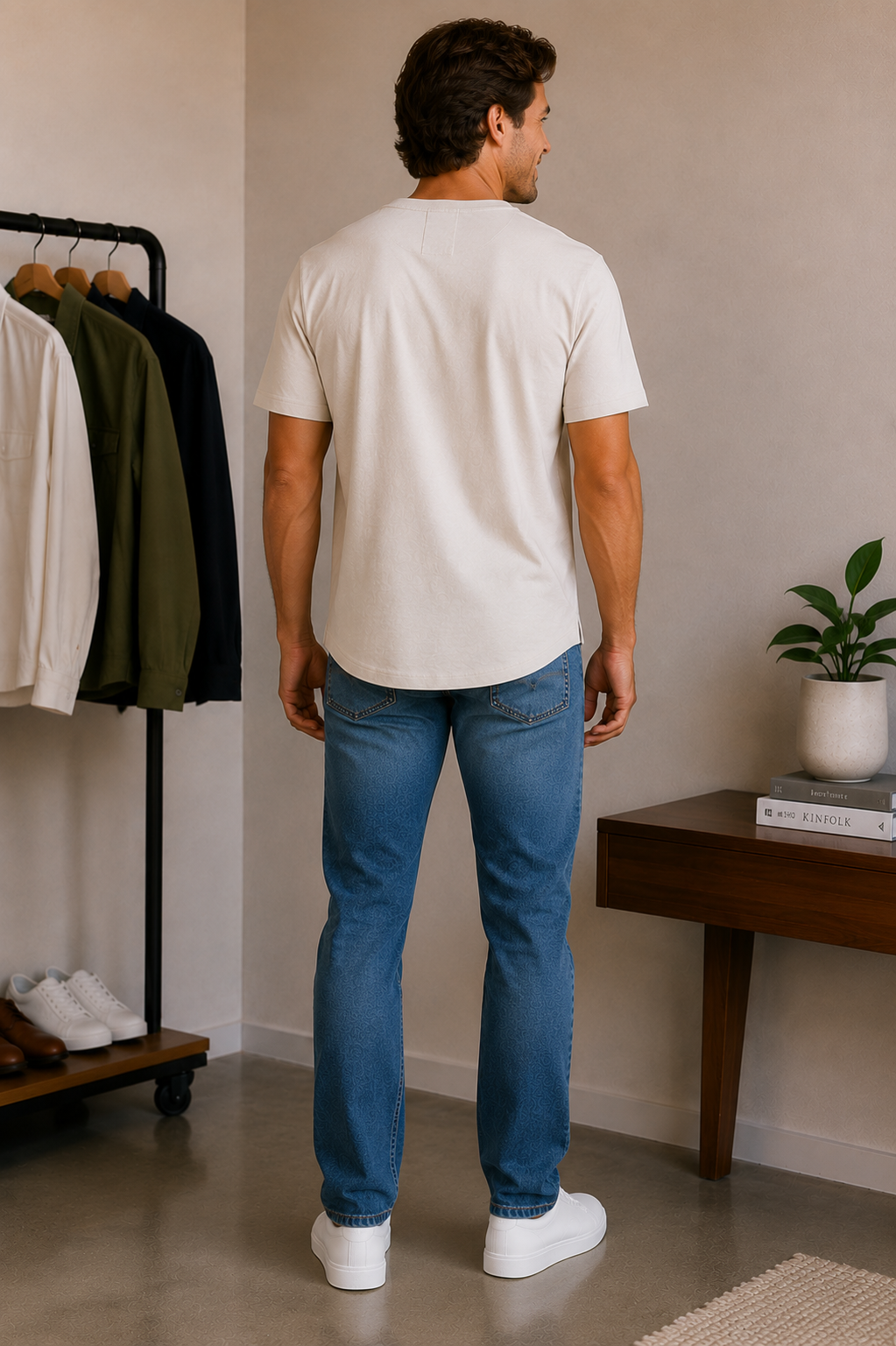 Vintage White Mesa Henley Tee