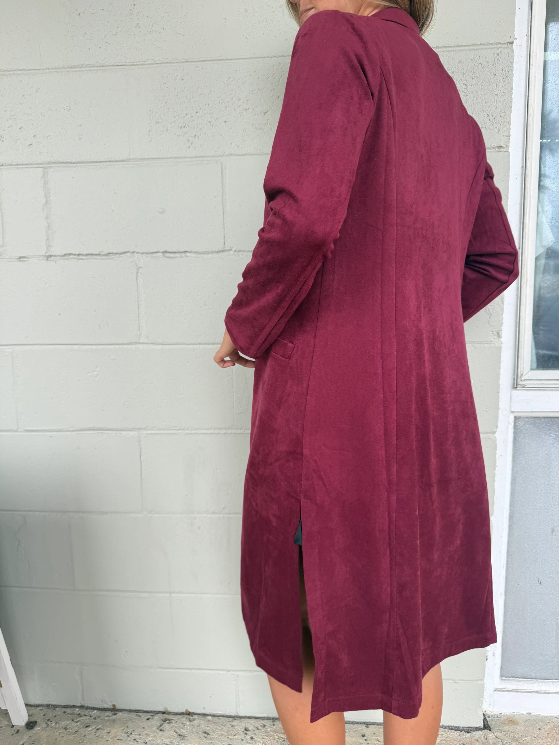 Burgundy Suede Dakota Trench