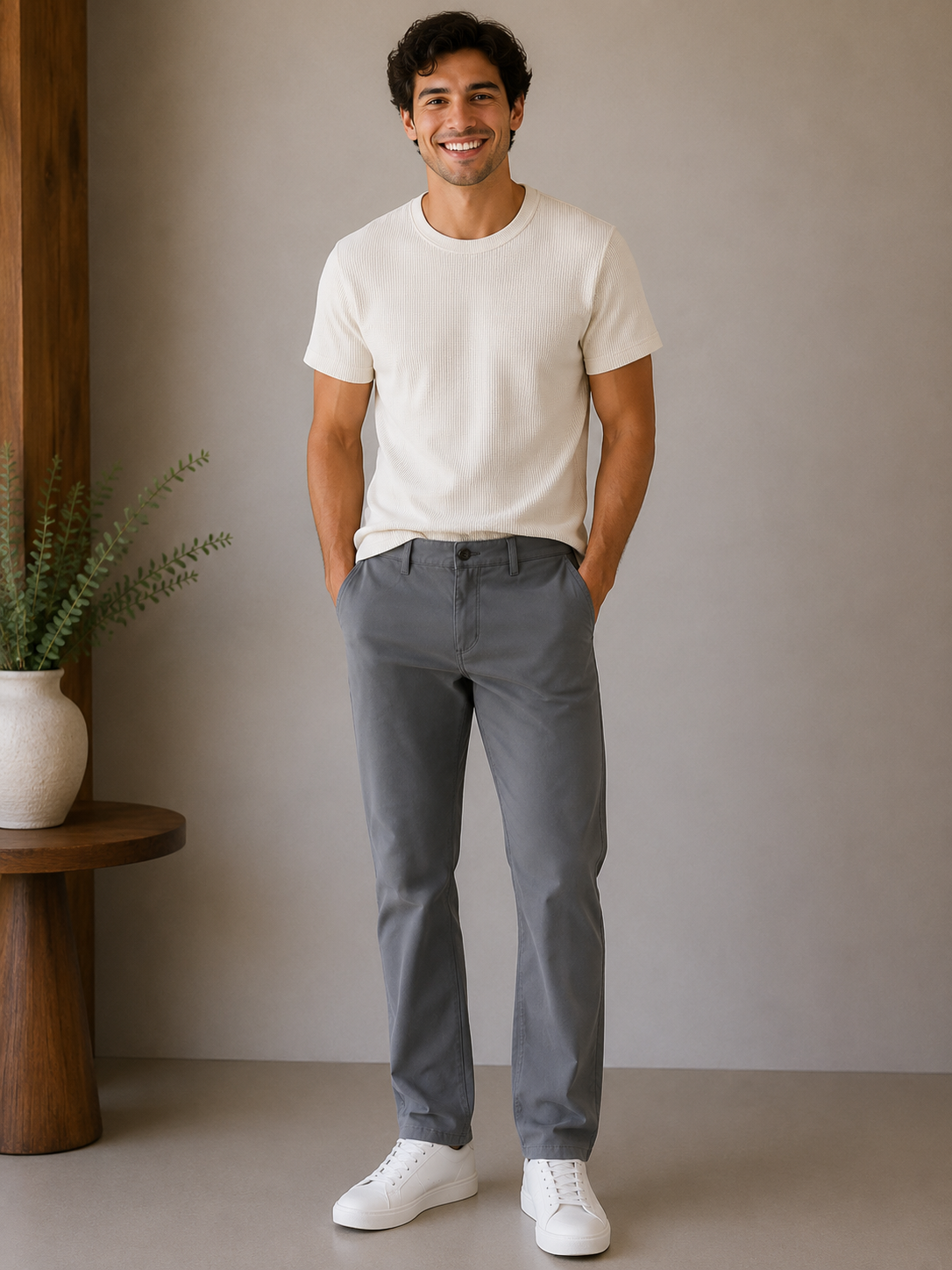 Charcoal Meta Athletic Slim Fit Pant