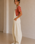 Ecru Maddie Barrel Overalls