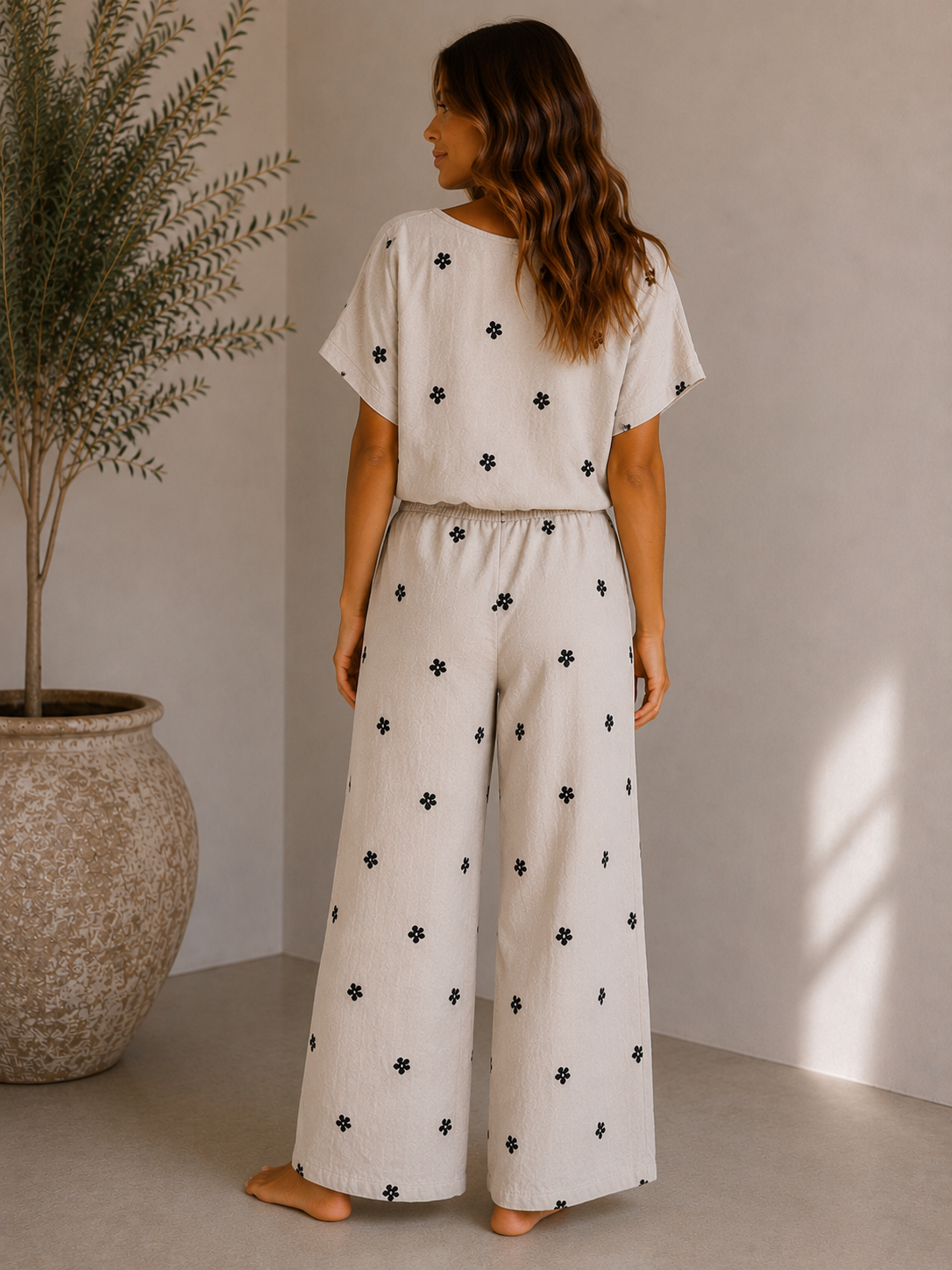 Oatmeal Dotted Pants