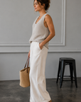 Beige Mabel Open Stitch Knit Top