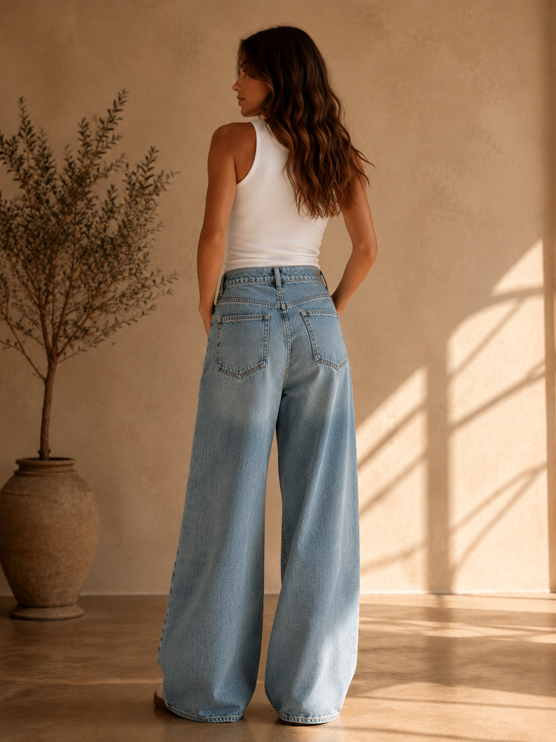 Blue Lace Light Indigo Brynn Trouser