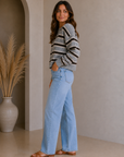 Heather Grey Brown Sutton Striped Sweater