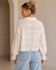 Butter Cream Romantic Sheer Blouse
