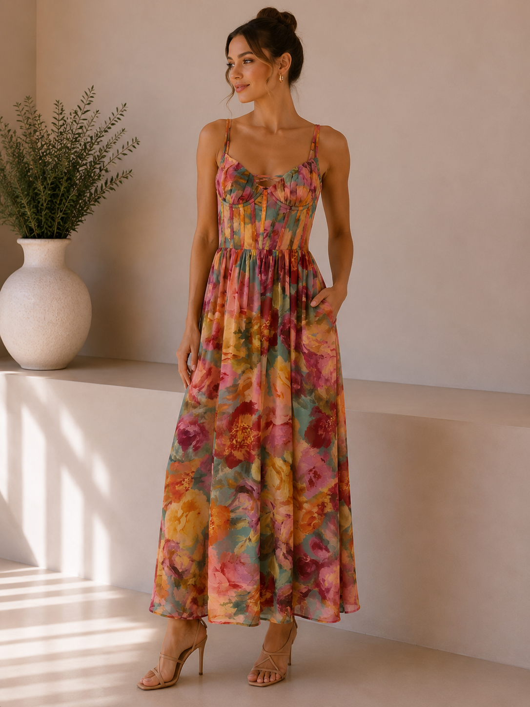 Parisian Floral Eliana Maxi Dress