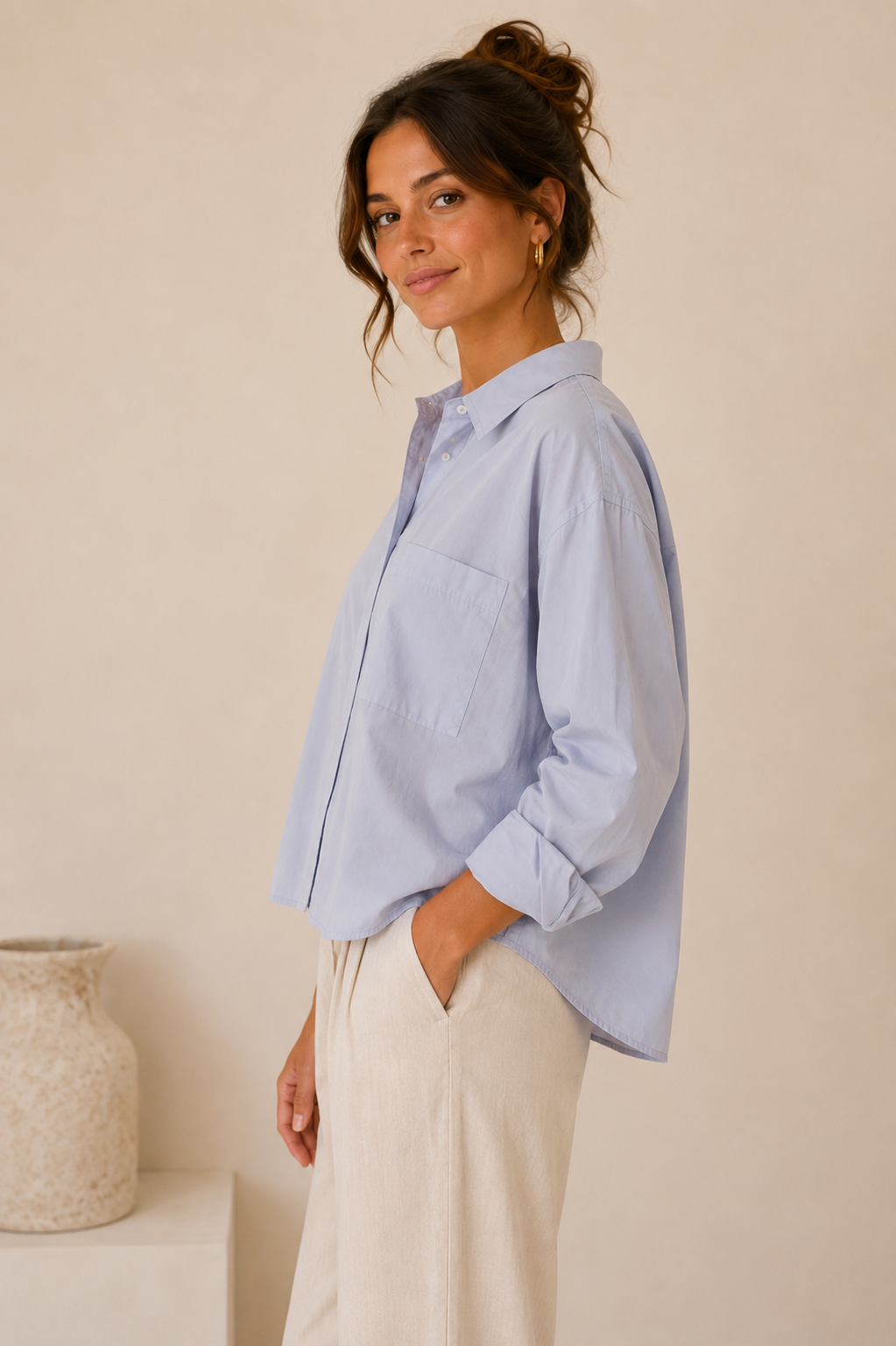 Hamptons Blue Favorite Button Up Top