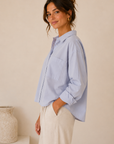 Hamptons Blue Favorite Button Up Top