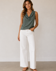 Deep Forest Cowl Neck Knit Tank
