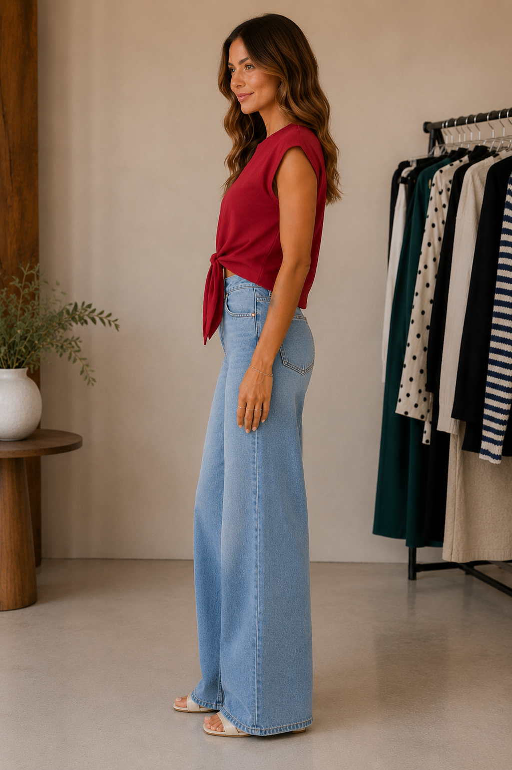 Red Kathy Tie Top