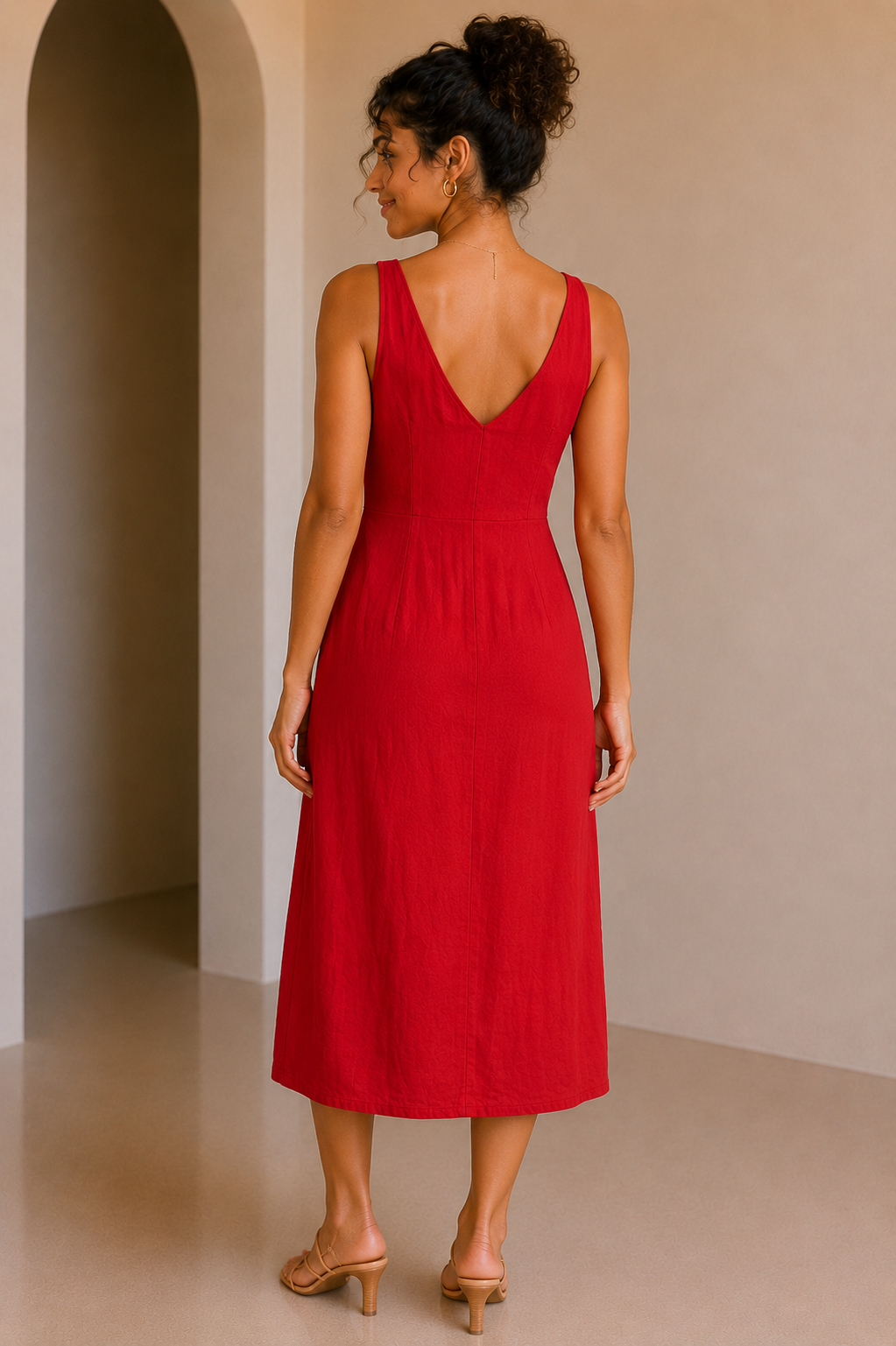 Red Archer Midi Dress
