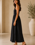 Black Johanna Midi Dress