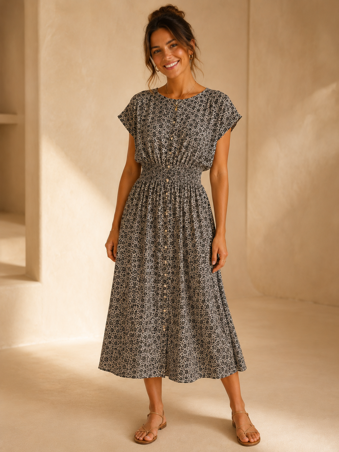 Eclipse Sanna Iris Floral Midi Dress