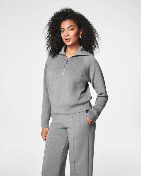 Mid Grey Heather Airessentials Half Zip Sweater