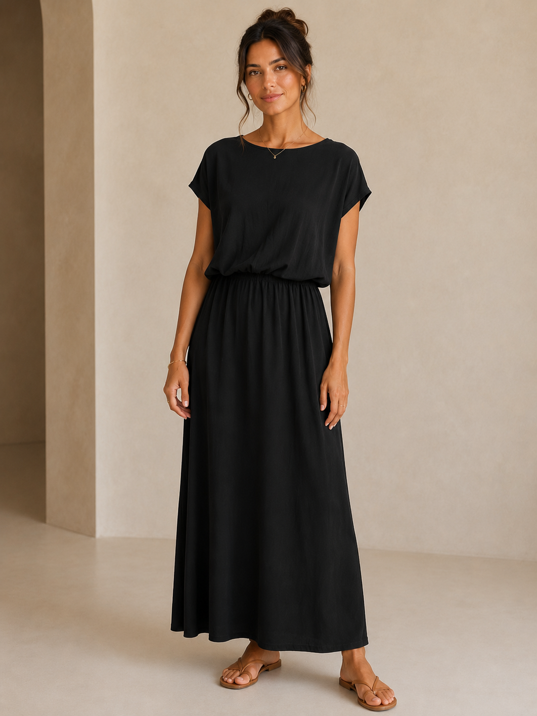 Anika Black Midi Dress