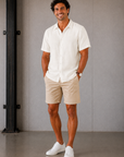 White Oasis Linen Short Sleeve Shirt
