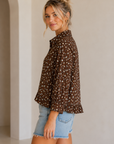 Brown Floral Ashe Blouse