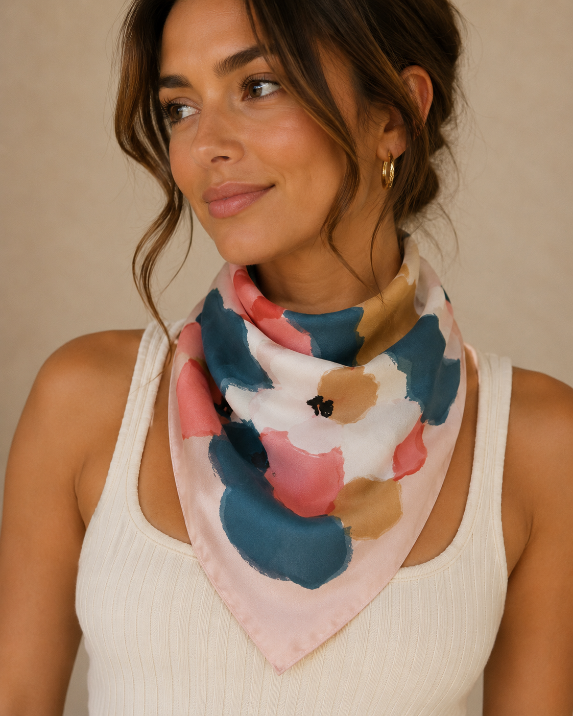 Pink Abstract Colorful Pattern Scarf