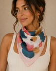 Pink Abstract Colorful Pattern Scarf