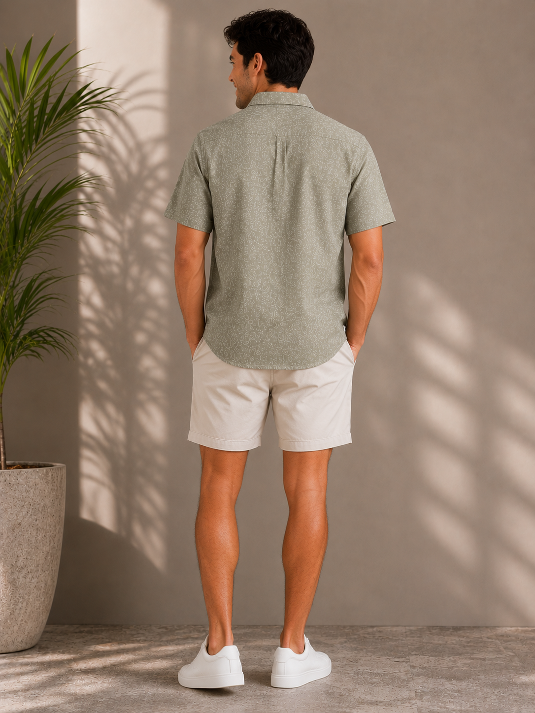Pastel Green Eden Short Sleeve Shirt - SMK-8285