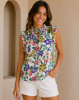 White Floral Blouse