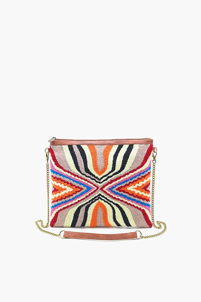 Addie Abstract Embroidered Clutch