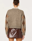 Grey Brown Argyle Terri Cardigan