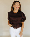 French Chocolate Maxey Knit Top