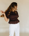 French Chocolate Maxey Knit Top