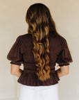 French Chocolate Maxey Knit Top