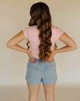 Cherry Striped Square Neck Top